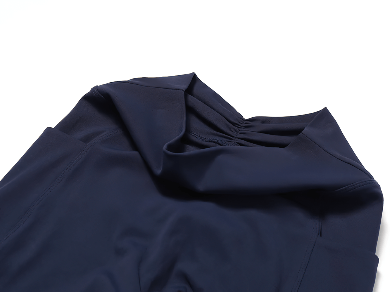 Close-up of navy sleeveless yoga top with quick-dry fabric, part of women's fitness set SF2374.